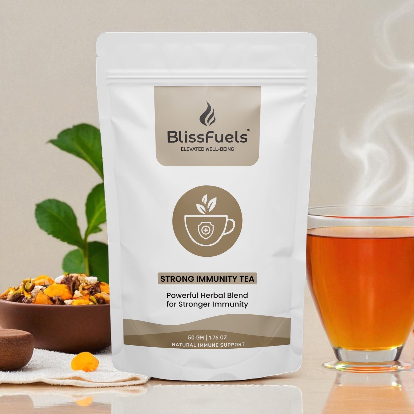 BlissFuels™ Fall Reset Bundle – Triphala Powder + Ashwagandha Tablets + Immunity Tea