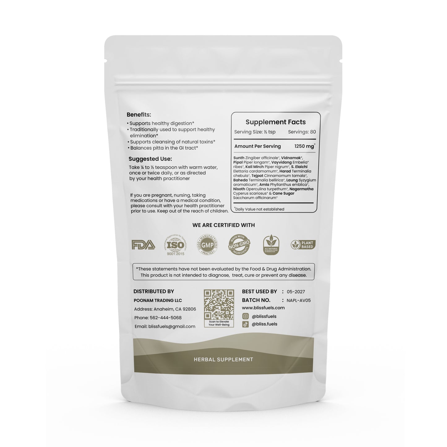 Avipattikar Powder – Acid Balance, Bloating & GI Relief | BlissFuels™