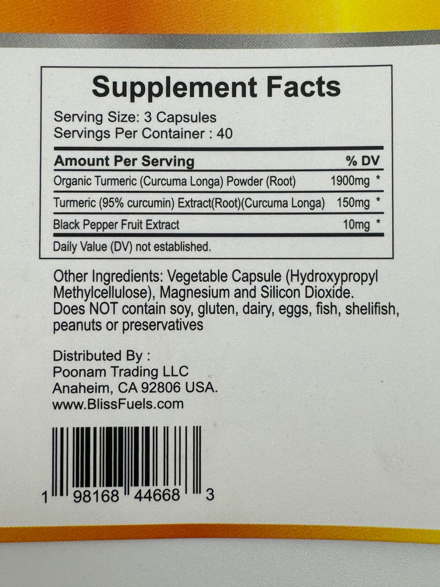 Turmeric Capsules with Black Pepper – Joint & Inflammation Support