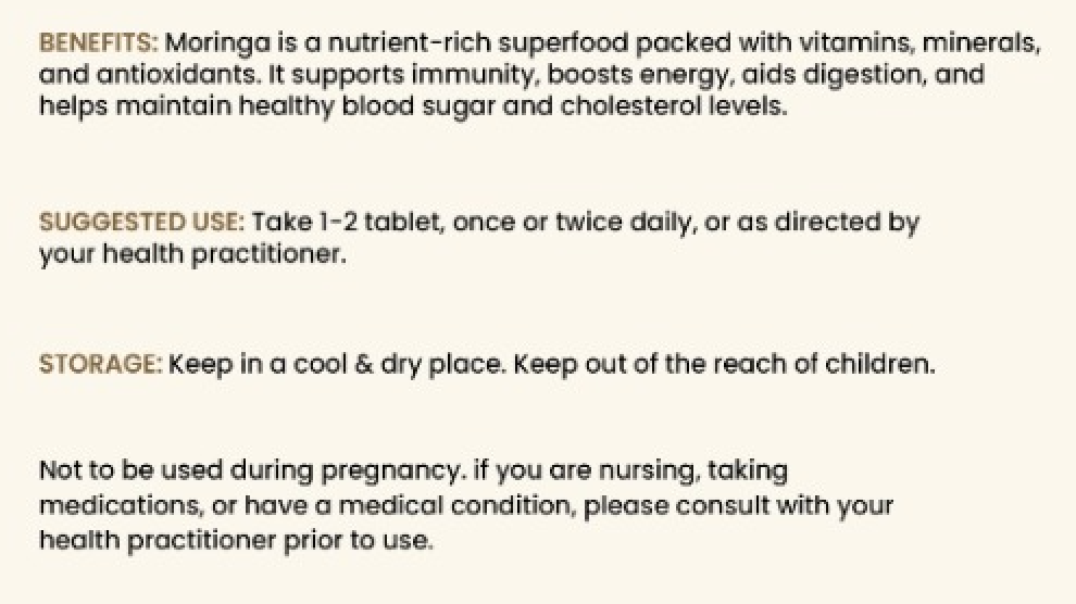 Moringa Tablets – Daily Energy & Nutrient-Rich Superfood