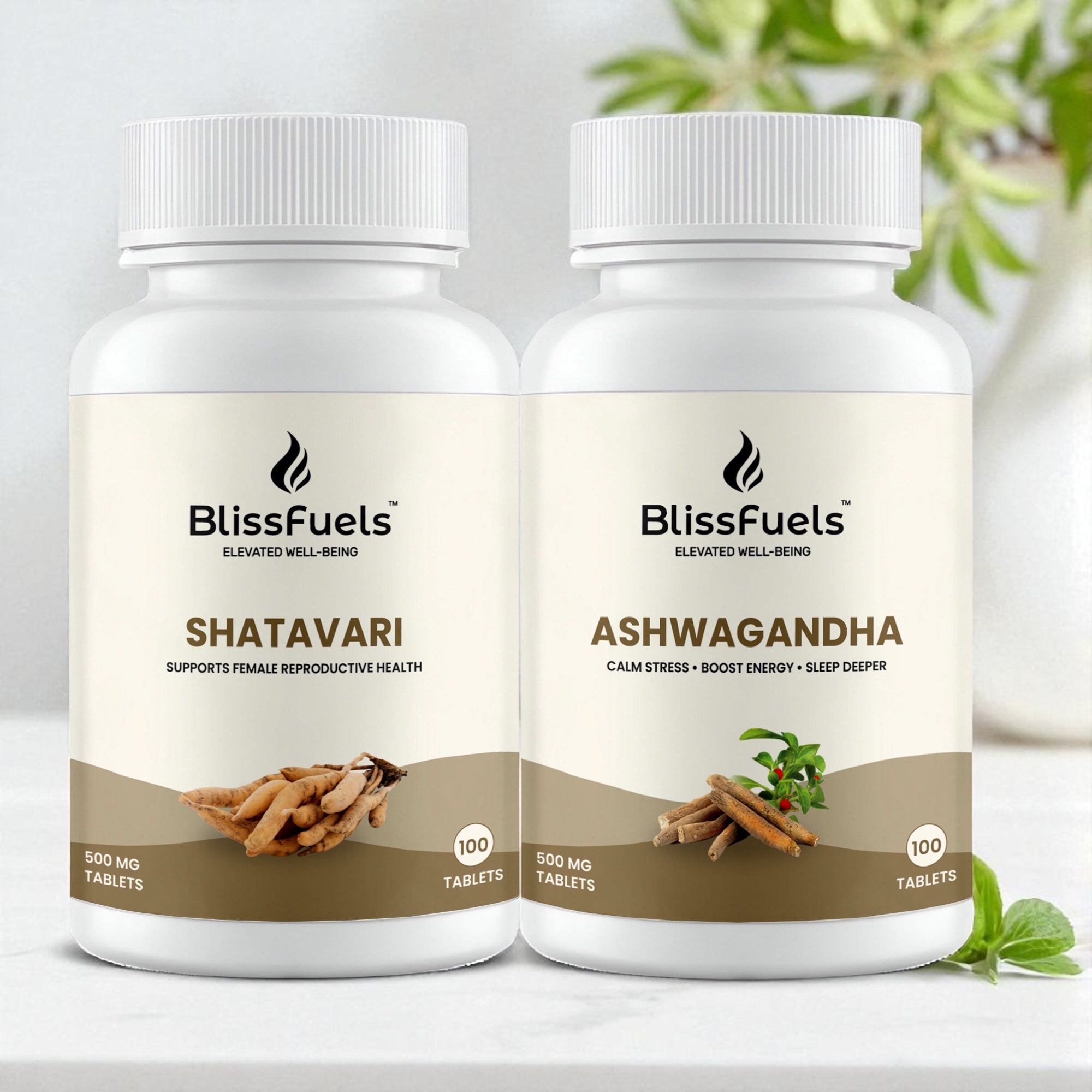 BlissFuels™ Stress Relief & Calm Bundle – Ashwagandha + Shatavari | Natural Balance & Wellness