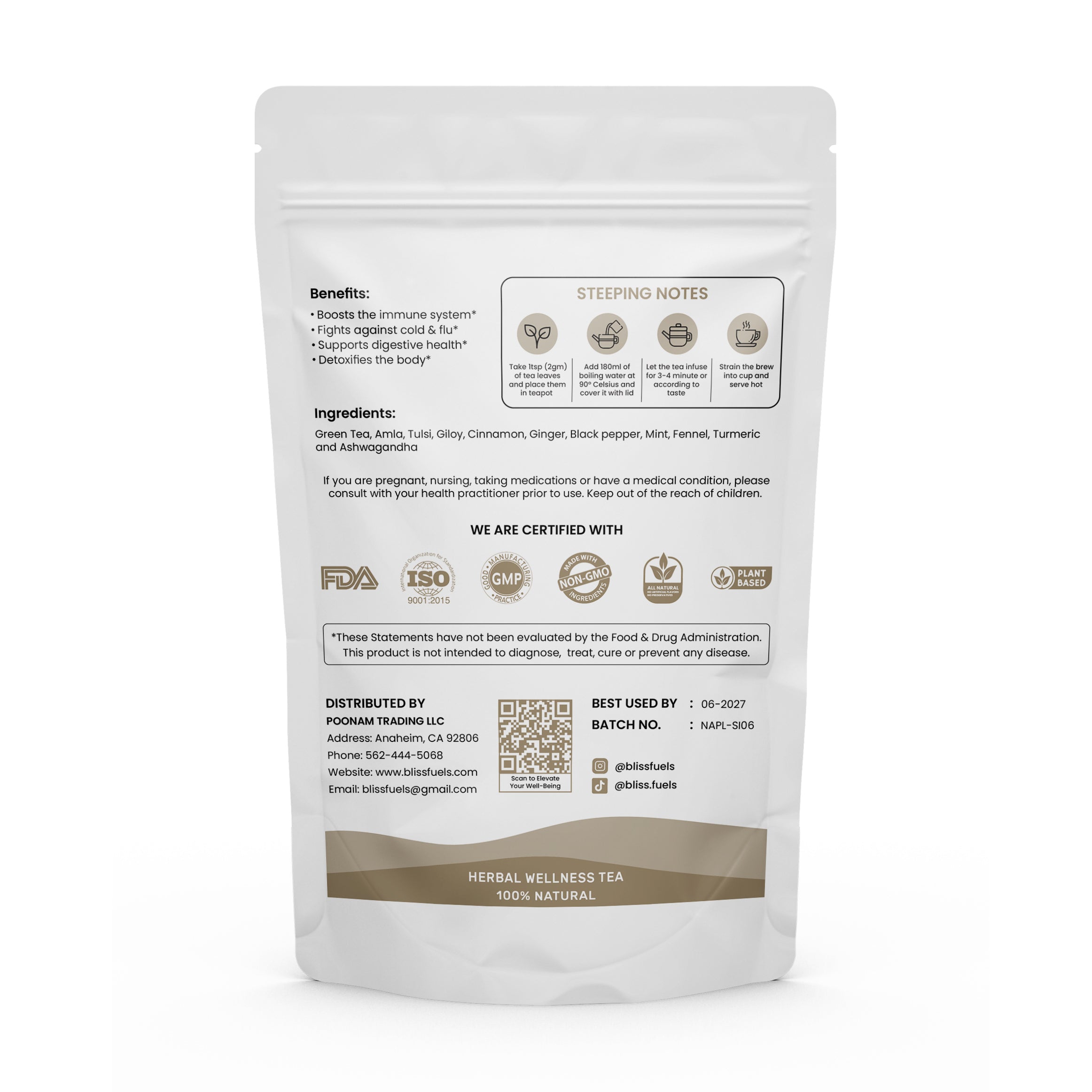 BlissFuels™  Immunity Green Tea – Daily Immune Support with Natural Herbs