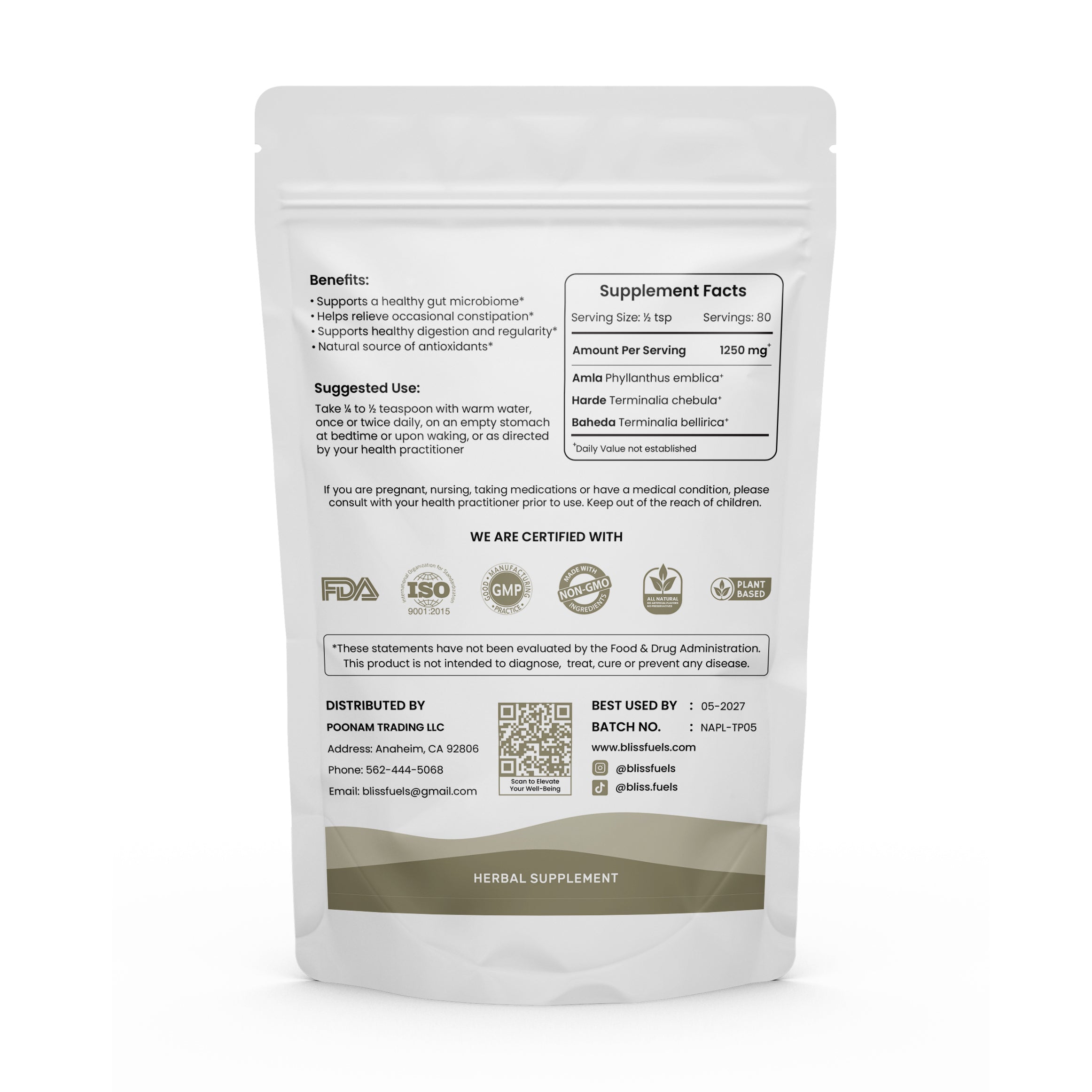 Triphala Powder – Natural Digestive Cleanse & Gut Support