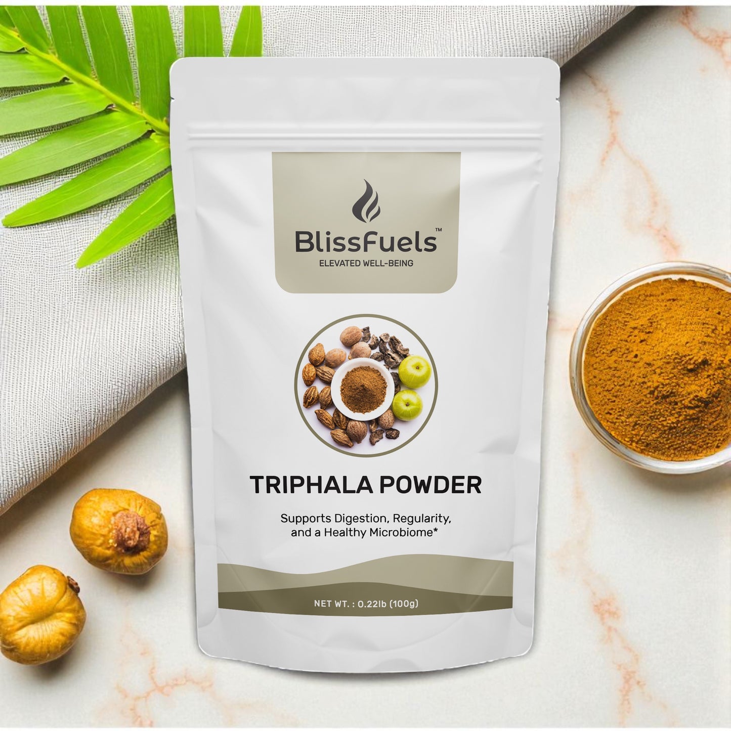 BlissFuels™ Cozy Fall Wellness Bundle – SlimFit Tea + Triphala Powder + Amla Powder