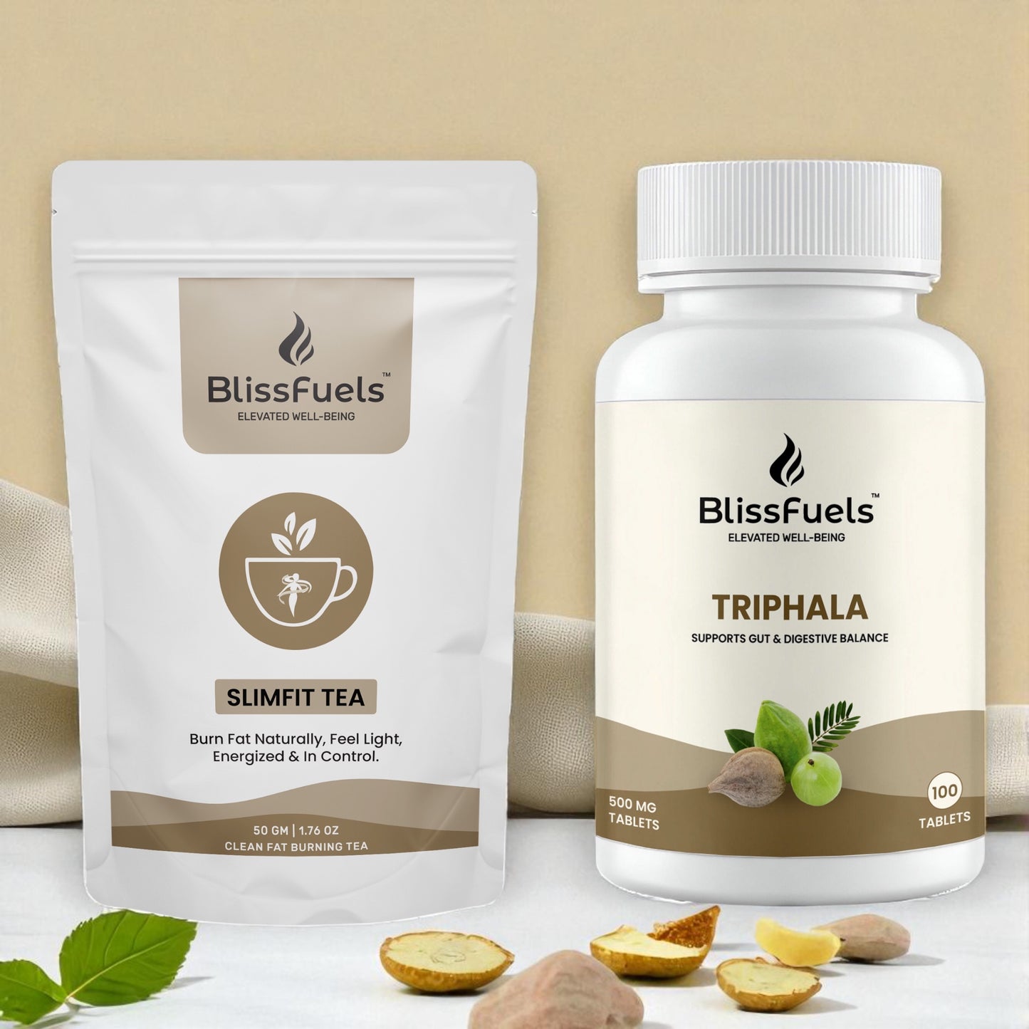 BlissFuels™ Weight Management Bundle – SlimFit Tea + Triphala Tablets
