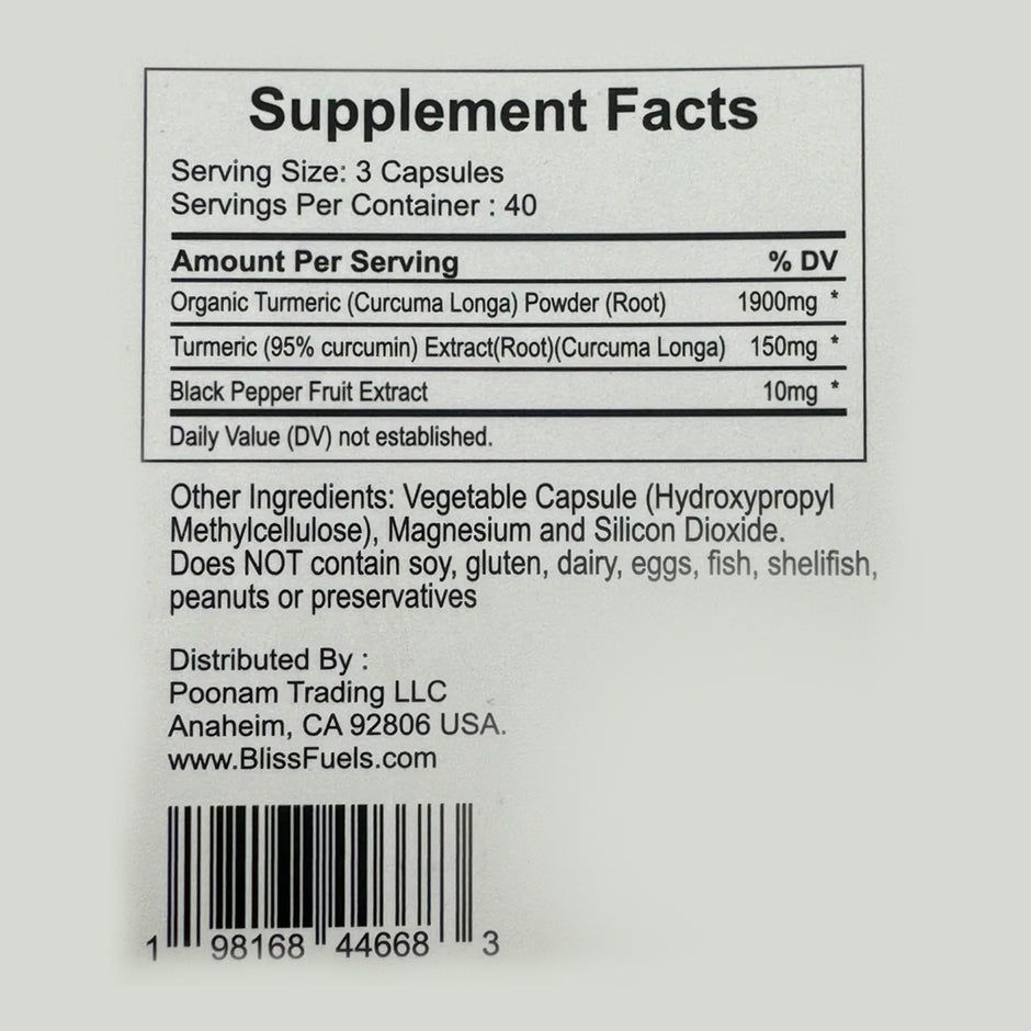 Turmeric Capsules with Black Pepper – Joint & Inflammation Support